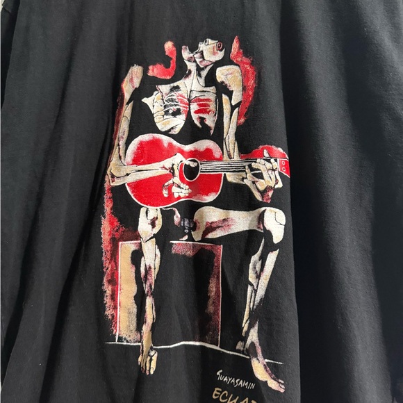 90s Oswaldo Guayasamin “Ecuador” Black Graphic T-Shirt - Picture 2 of 3